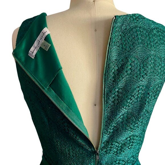 Danny & Nicole Green Lace Party Dress - 6 - Picture 6 of 6